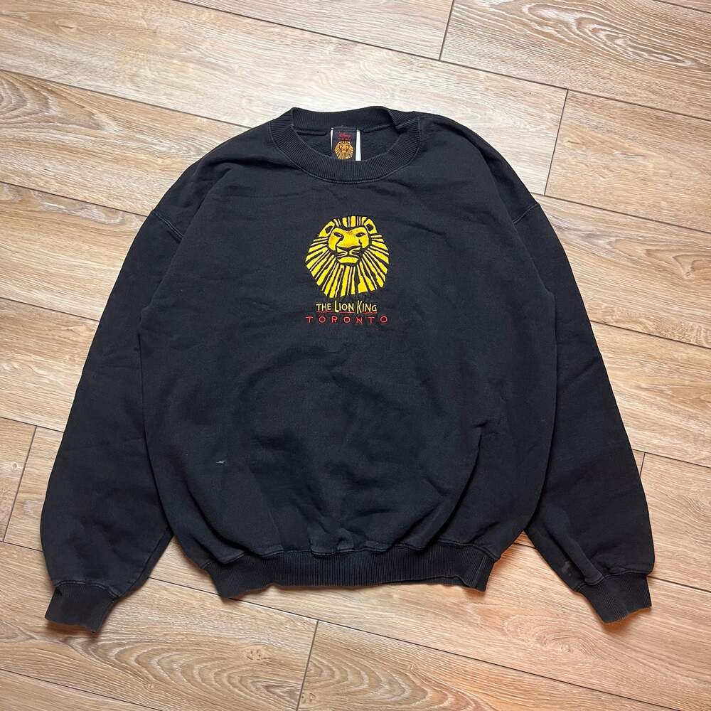 Vintage Disney The Lion King Broadway Musical Toronto Sweatshirt Black Crewneck